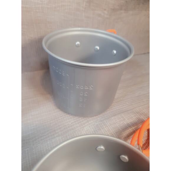 Camping Cooking Set - Gas Stove, 2 Pots, Big 18.6 oz Mug, Foldable Silverware US - Picture 9 of 12